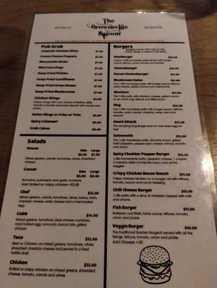 The Brownsville Saloon Menu image 4